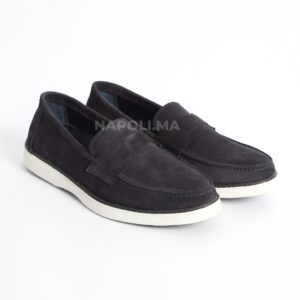 Mocassins Daim Bleu Foncé - Réf BF-105