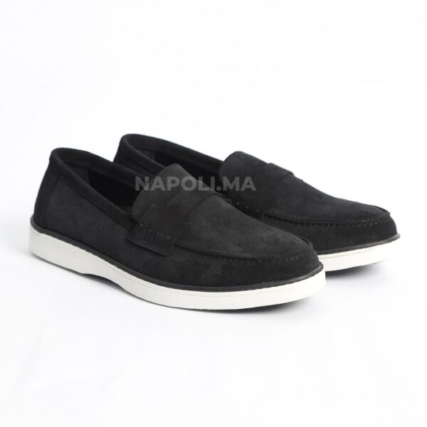 Mocassins Daim Noir - Réf N-105