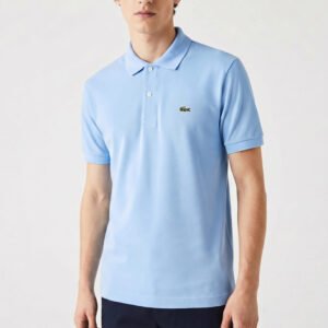 Polo LC bleu ciel en coton piqué