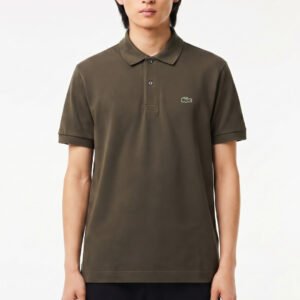 Polo LC vert olive en coton piqué